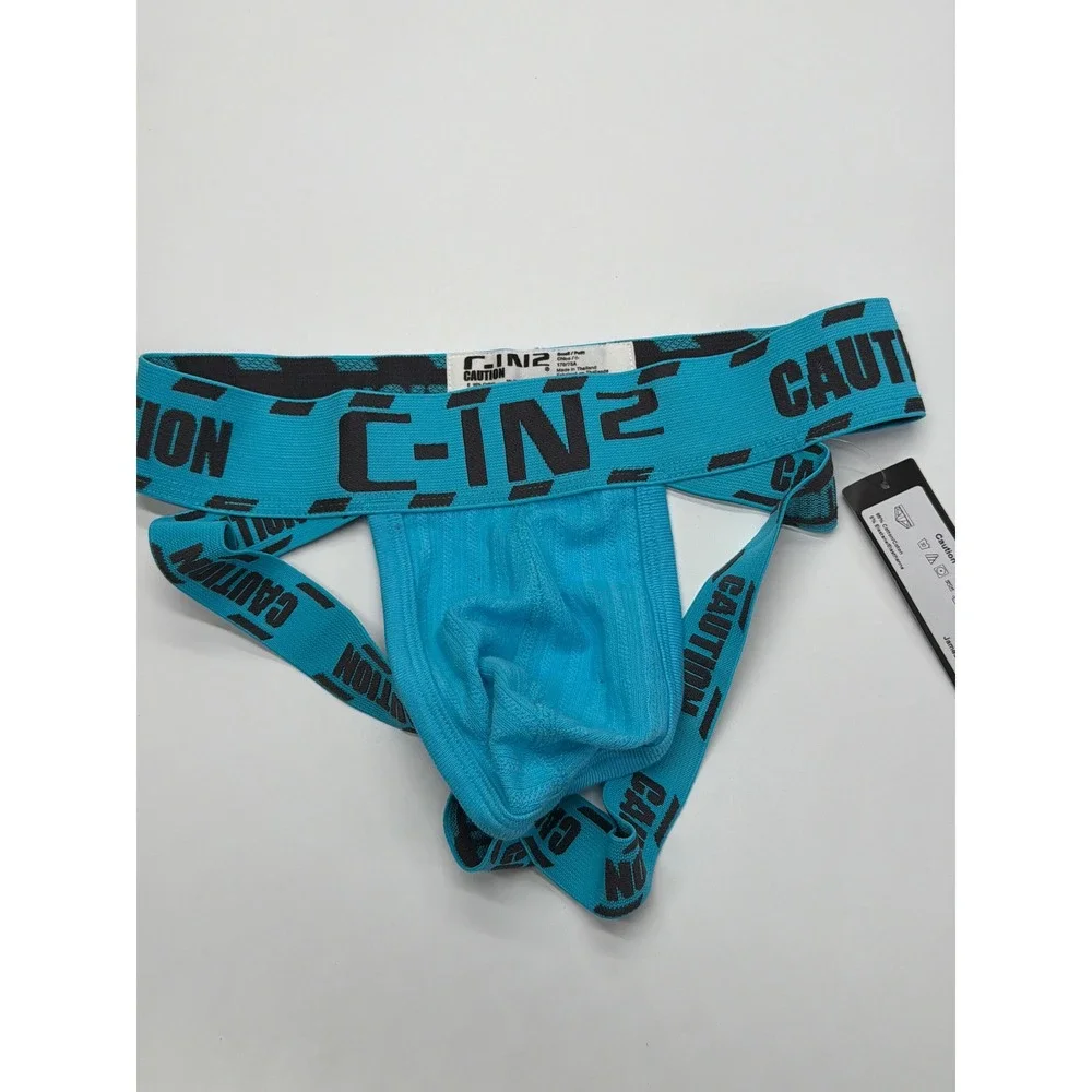 C-IN2 Caution Jockstrap Mens James Blue 430A Logo Athletic Supporter Small NEW‎